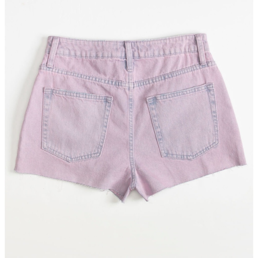 NWT RSQ Pink Acid Wash High Rise Denim Shorts - Picture 16 of 16